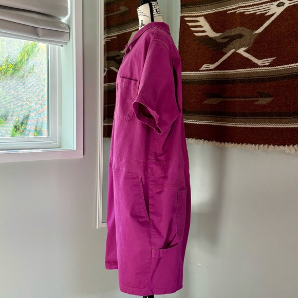 Wildfang Essential Short Sleeve Romper in Orchid - Picture 4 of 13